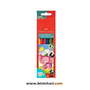 مداد رنگی 6 رنگ فابر کاستل مدل Jumbo کد 111606