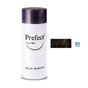 پودر پرپشت کننده مو پرفکت هیر فیلر کد 03 وزن 25 گرم رنگ قهوه‌ای تیره