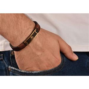 دستبند چرمی کهن چرم طرح تاج مدل BR91-7 Kohan Charm Crown BR91-7 Leather Bracelet