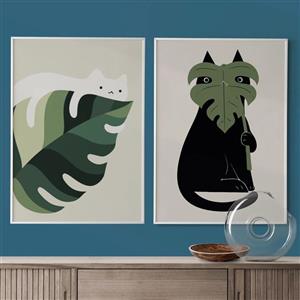 تابلو مدل گربه مینیمال elc05 مجموعه 2 عددی