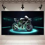 پوستر طرح موتور مدل Kawasaki H2R کد AR11450