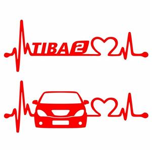 برچسب بدنه خودرو ماتریسیو طرح ضربان قلب ماشین تیبا 2 کد M306 مجموعه 2 عددی