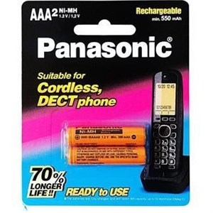 باتری نیم قلمی تلفن بی سیم پاناسونیک مدل AAA-550 بسته دو عددی