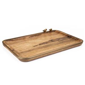 سینی چوبی برنجی بزرگ گلدکیش Golden Bird کد GK829444