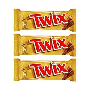 شکلات توییکس با مغز کرم کارامل - 50 گرم بسته 3 عددی
