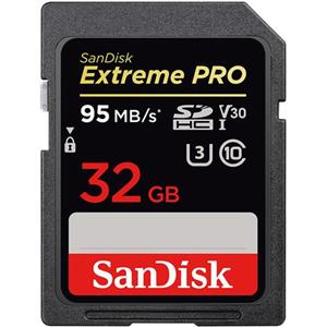 کارت حافظه SDXC سن دیسک مدل Extreme Pro V30 کلاس 10 استاندارد UHS-I U3 سرعت 633X 95MBps ظرفیت 32 گیگابایت SanDisk Extreme Pro V30 UHS-I U3 Class 10 633X 95MBps SDXC - 32GB