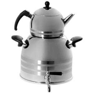ست کتری و قوری شیر دار استیل کرکماز مدل رابی مگا کد 014 Korkmaz Rabi Mega 014 Kettle and Teapot Set
