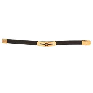 دستبند چرمی کهن چرم طرح تاج مدل BR101 Kohan Charm Crown BR101 Leather Bracelet