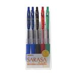 Zebra Sarasa Clip Rollerball Pen Pack of 5
