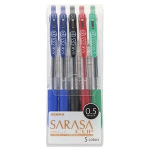 روان نویس زبرا مدل Sarasa Clip بسته 5 عددی Zebra Sarasa Clip Rollerball Pen Pack of 5