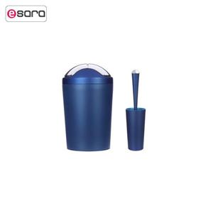 ست سطل زباله و فرچه سنی پلاستیک مدل Solan Sani Plastic Solan Waste Bin And Brush Set