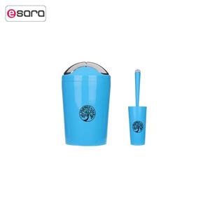 ست سطل زباله و فرچه سنی پلاستیک مدل Solan Sani Plastic Solan Waste Bin And Brush Set