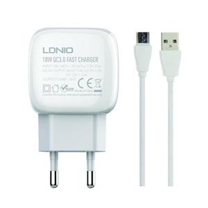 شارژر دیواری الدینیو مدل A-1306-Q به همراه کابل تبدیل MicroUSB