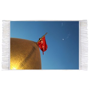 فرش ماشینی دیوارکوب اطلس آبی طرح گنبد حرم امام حسین مدل T2410