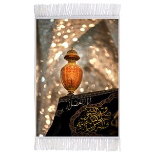 فرش ماشینی دیوارکوب اطلس آبی طرح حرم امام حسین مدل T2438