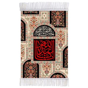 فرش ماشینی دیوارکوب اطلس آبی طرح یا اباعبدالله حسین مدل T2324