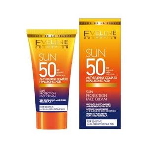 ضد آفتاب روشن کننده پوست های حساس اولاین 50 میل  Eveline Whitening Sun Care Face Cream Spf 50 