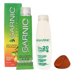 رنگ مو گارنیک شماره 9.44 حجم 120 میلی لیتر رنگ زعفرانی به همراه اکسیدان گارنیک مدل 20vol شش درصدی حجم 180 میلی لیتر