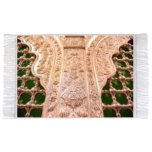 فرش ماشینی دیوارکوب اطلس آبی طرح ضریح حرم امام حسین مدل T2489