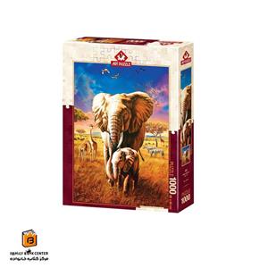 پازل 1000 تکه آرت پازل مدل Mother Elephant کد 5204