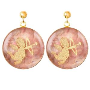 گوشواره طلا 24 عیار گالری الون طرح فرشته و کمان کد 198067 Alone 198067 Angel And Bow Gold Earring