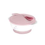 ظرف غذا صورتی با قاشق کیکابو kikkaboo pink bowl suction