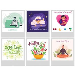 آویز تزیینی مراقب خودت باش مدل love yourself بسته 6 عددی
