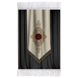 فرش ماشینی دیوارکوب اطلس آبی طرح یا ابا عبدالله حسین مدل T2636