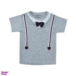 تی شرت آستین کوتاه نوزادی مدل ارغوان بندی چهارخونه