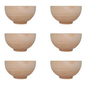 کاسه سفالی خام مدل ابگوشت خوری مجموعه 6 عددی