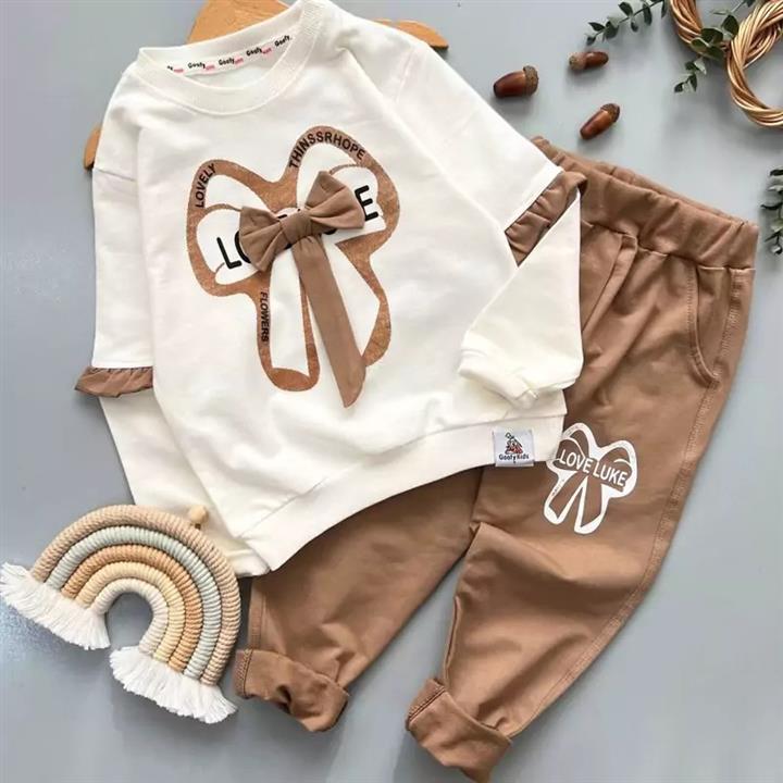 ست بلوز و شلوار دخترانه مدل پاپیونی