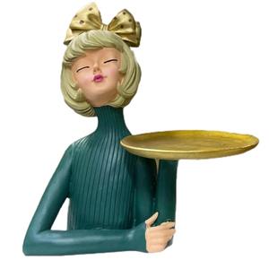 مجسمه مدل دختر سینی به دست