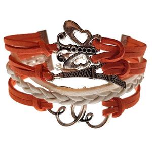 دستبند چرمی الفین مدل el02011 Elfin el02011 Leather Bracelet