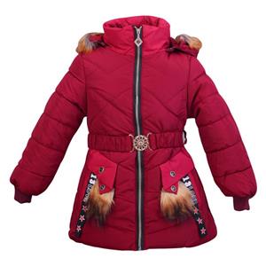 کاپشن دخترانه مدل Love رنگ زرشکی