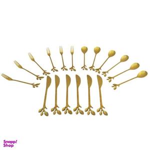 ست قاشق چنگال و کارد چای خوری 18 پارچه مدل برگ