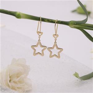 گوشواره طلا 18 عیار زنانه مدل گوشواره بخیه ای طرح ستاره کد GE006 -