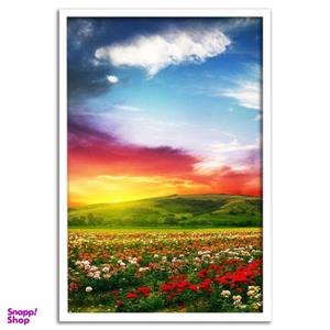 تابلو نوری بکلیت طرح منظره دشت گل مدل لایت باکس W176
