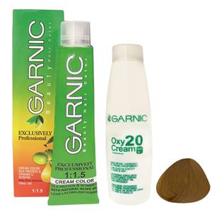 رنگ مو گارنیک شماره 7.31 حجم 120 میلی لیتر رنگ بلوند بژ متوسط به همراه اکسیدان گارنیک مدل 20vol شش درصدی حجم 180 میلی لیتر