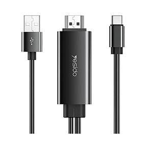کابل تبدیل USB-C به HDMI / USB یسیدو مدل HM03 طول 1.8 متر