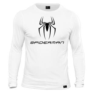 تی شرت آستین بلند مردانه مدل Spider-Man کد M94 رنگ سفید