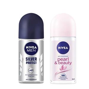 رول ضد تعریق مردانه نیوآ مدل Silver Protect حجم 50 میلی لیتر به همراه رول ضد تعریق زنانه مدل Pearl Beauty