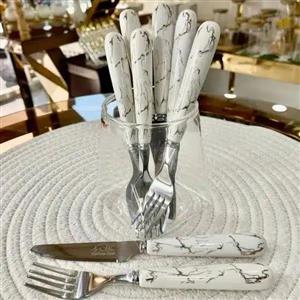 ست کارد و چنگال میوه خوری 12 پارچه ام جی اس مدل ماربل