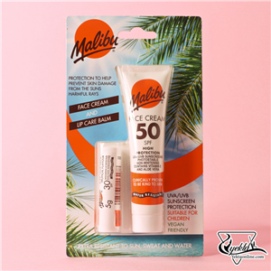 پک کرم ضدآفتاب  40ml spf50 و بالم ضدآفتاب  5ml spf30مالیبو