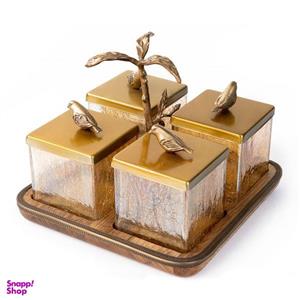 ست اردور خوری 4 تکه گلد کیش مدل گنجشک کد GK829418