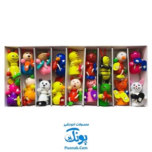 سرمدادی چوبی طرح حیوانات مدل sep01 مجموعه 18 عددی
