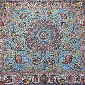 رومیزی ترمه ابریشمی کد 2037 سایز 100 × 100 سانتی متر