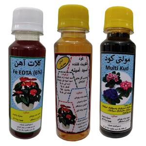 کود مولتی کود کامل و کود آهن و اسید آمینه کد 17 حجم 120 میلی لیتر بسته سه عددی