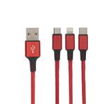 کابل تبدیل USB به لایتنینگ/USB-C/microUSB بیبوشی مدل CA009A طول 1 متر