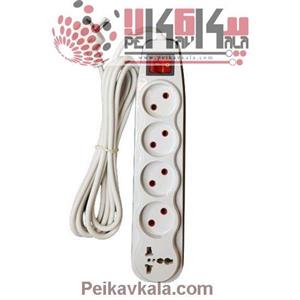 پنج راهی برق کلید دار کشیده ایران تکنیک با سیم 5 متری لاین دار