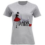 تی شرت آستین کوتاه زنانه مدل دخترF1003 Paris